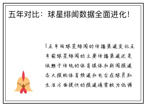 五年对比：球星绯闻数据全面进化！